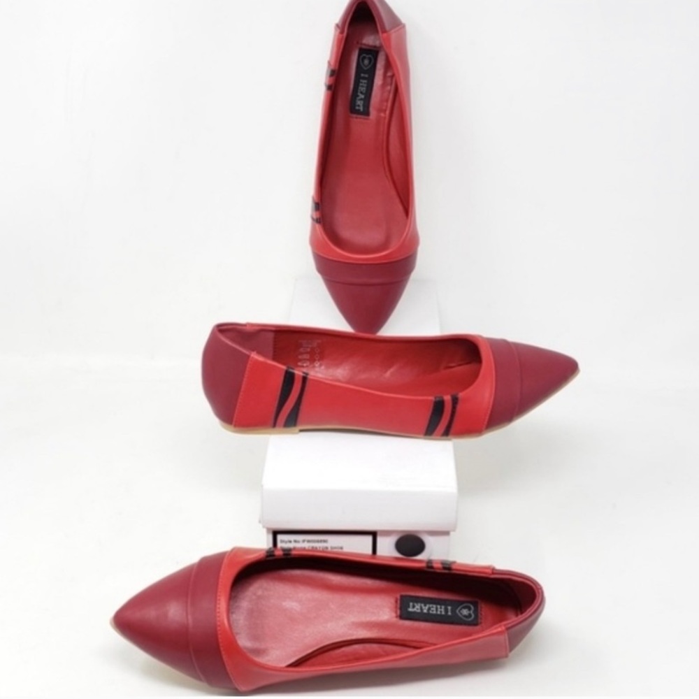 NEW! Adorable Red Crayon Flat Shoes